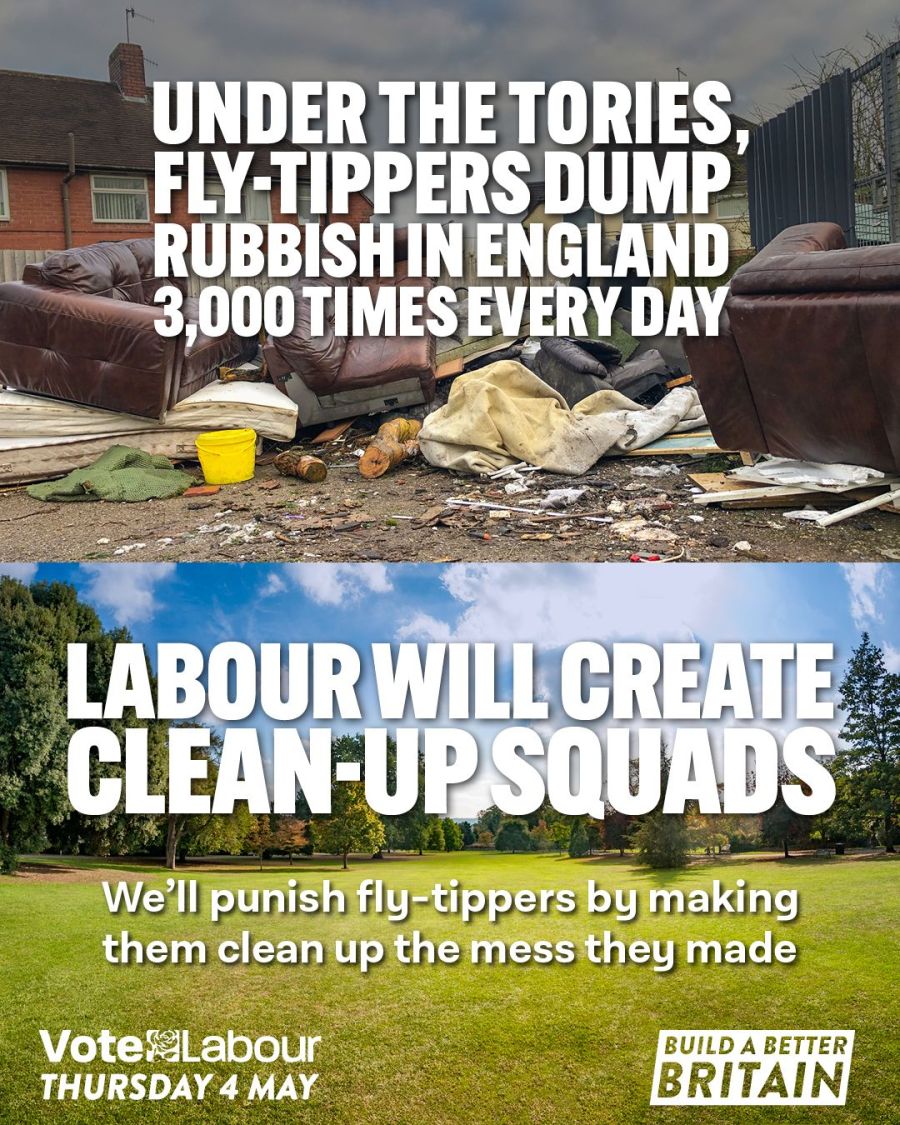 Flytipping is up 42% in Crawley. A Labour Government would give councils the power to make flytippers clear their own mess