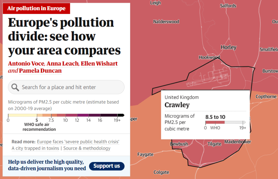 Air quality in Crawley is pretty dire