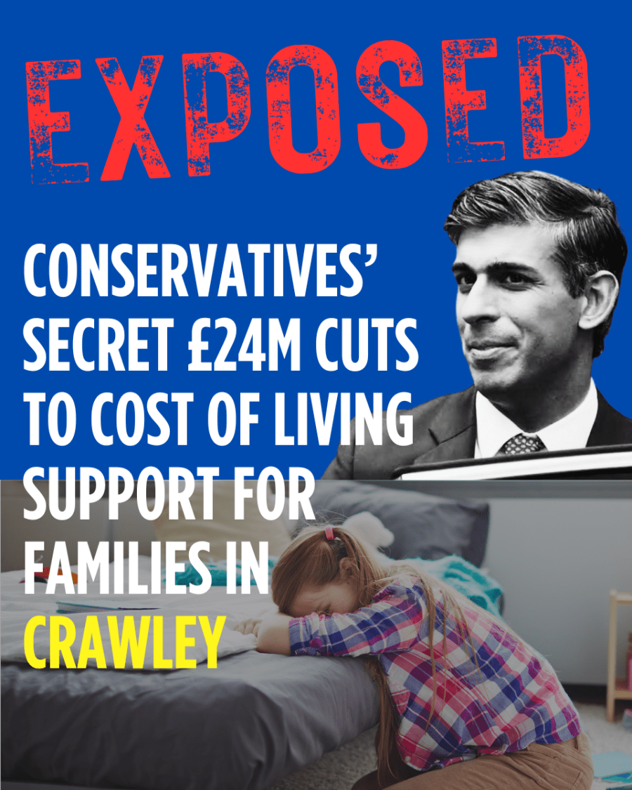 Major cuts to cost of living support for Crawley families